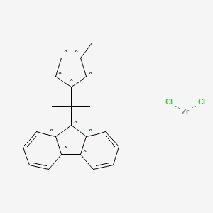 molecular formula C22H20Cl2Zr B12278746 Isopropylidene(3-methylcyclopentadienyl)(9-fluorenyl)zirconium dichloride 