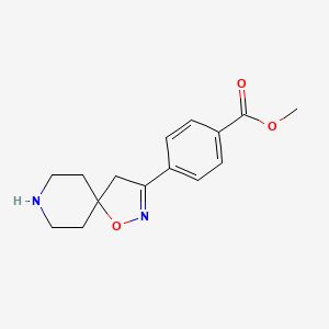 molecular formula C15H18N2O3 B12278756 Methyl 4-(1-oxa-2,8-diazaspiro[4.5]dec-2-en-3-yl)benzoate 