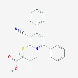 molecular formula C23H20N2O2S B1227881 2-[(3-氰基-4,6-二苯基-2-吡啶基)硫]-3-甲基丁酸 