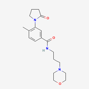 molecular formula C19H27N3O3 B1227886 4-methyl-N-[3-(4-morpholinyl)propyl]-3-(2-oxo-1-pyrrolidinyl)benzamide 
