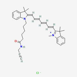 molecular formula C37H44ClN3O B12278868 6-[(2Z)-3,3-dimethyl-2-[(2E,4E,6E)-7-(1,3,3-trimethylindol-1-ium-2-yl)hepta-2,4,6-trienylidene]indol-1-yl]-N-prop-2-ynylhexanamide;chloride 