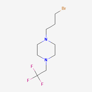 molecular formula C9H16BrF3N2 B12278877 1-(3-Bromopropyl)-4-(2,2,2-trifluoroethyl)piperazine 