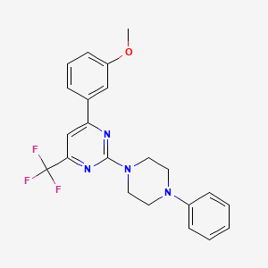 molecular formula C22H21F3N4O B1227889 4-(3-Methoxyphenyl)-2-(4-phenylpiperazin-1-yl)-6-(trifluoromethyl)pyrimidine 