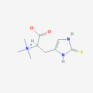 molecular formula C9H15N3O2S B12278927 3-(2-sulfanylidene-1,3-dihydroimidazol-4-yl)-2-(trimethylazaniumyl)propanoate 