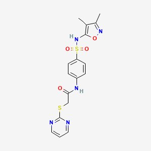 molecular formula C17H17N5O4S2 B1227893 N-[4-[(3,4-dimethyl-5-isoxazolyl)sulfamoyl]phenyl]-2-(2-pyrimidinylthio)acetamide 