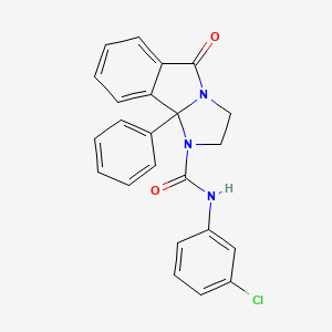 molecular formula C23H18ClN3O2 B1227896 N-(3-chlorophenyl)-5-oxo-9b-phenyl-2,3-dihydroimidazo[2,1-a]isoindole-1-carboxamide 