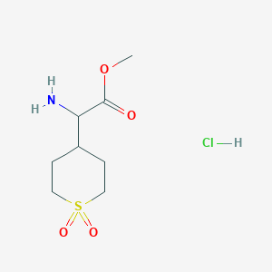 molecular formula C8H16ClNO4S B12278990 Methyl 2-Amino-2-(1,1-dioxido-4-tetrahydrothiopyranyl)acetate Hydrochloride 