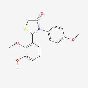 molecular formula C18H19NO4S B1227900 2-(2,3-二甲氧基苯基)-3-(4-甲氧基苯基)-4-噻唑烷酮 
