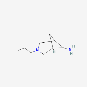 molecular formula C9H18N2 B12279011 3-Propyl-3-azabicyclo[3.1.1]heptan-6-amine 