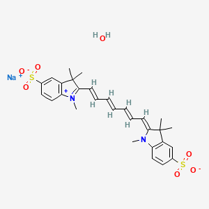 sodium;(2Z)-1,3,3-trimethyl-2-[(2E,4E,6E)-7-(1,3,3-trimethyl-5-sulfonatoindol-1-ium-2-yl)hepta-2,4,6-trienylidene]indole-5-sulfonate;hydrate