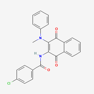 4-chloro-N-[3-(N-methylanilino)-1,4-dioxo-2-naphthalenyl]benzamide