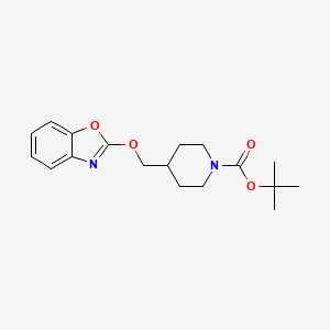 molecular formula C18H24N2O4 B12279071 tert-Butyl 4-((benzo[d]oxazol-2-yloxy)methyl)piperidine-1-carboxylate 