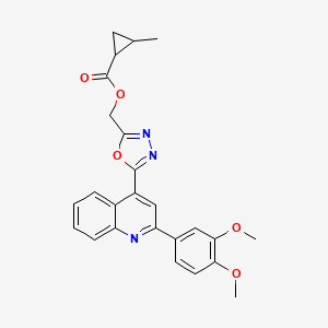 2-Methyl-1-cyclopropanecarboxylic acid [5-[2-(3,4-dimethoxyphenyl)-4-quinolinyl]-1,3,4-oxadiazol-2-yl]methyl ester