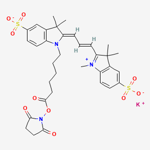 molecular formula C34H38KN3O10S2 B12279154 Sulfo-Cyanine3NHSEster 