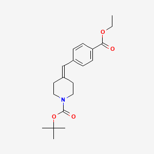 molecular formula C20H27NO4 B12279158 Ethyl 4-[(1-Boc-piperidin-4-ylidene)methyl]benzoate 