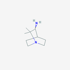 molecular formula C9H18N2 B12279188 (3R)-2,2-dimethyl-1-azabicyclo[2.2.2]octan-3-amine 