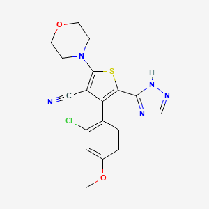 4-(2-chloro-4-methoxyphenyl)-2-morpholin-4-yl-5-(2H-[1,2,4]triazol-3-yl)thiophene-3-carbonitrile