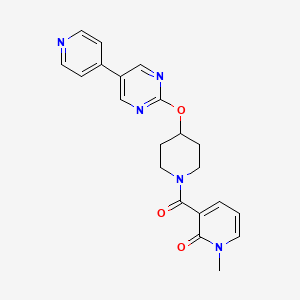 molecular formula C21H21N5O3 B12279213 1-Methyl-3-(4-{[5-(pyridin-4-yl)pyrimidin-2-yl]oxy}piperidine-1-carbonyl)-1,2-dihydropyridin-2-one 