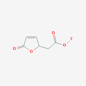 molecular formula C6H5FO4 B1227926 2-Furanacetic acid, 2-fluoro-2,5-dihydro-5-oxo-, (+)- CAS No. 32486-23-0