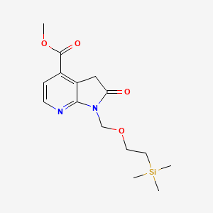 molecular formula C15H22N2O4Si B12279307 methyl 2-oxo-1-((2-(trimethylsilyl)ethoxy)methyl)-2,3-dihydro-1H-pyrrolo[2,3-b]pyridine-4-carboxylate 