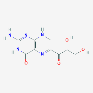 molecular formula C9H11N5O4 B12279324 2-amino-6-(2,3-dihydroxypropanoyl)-7,8-dihydro-3H-pteridin-4-one 