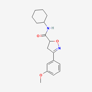 molecular formula C17H22N2O3 B1227934 N-cyclohexyl-3-(3-methoxyphenyl)-4,5-dihydroisoxazole-5-carboxamide 