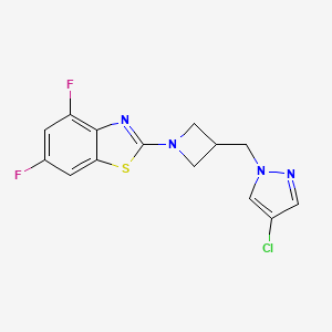 2-{3-[(4-chloro-1H-pyrazol-1-yl)methyl]azetidin-1-yl}-4,6-difluoro-1,3-benzothiazole