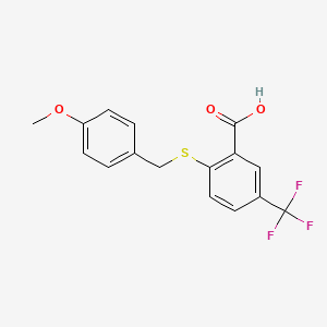 2-[(4-Methoxybenzyl)sulfanyl]-5-(trifluoromethyl)benzoic acid