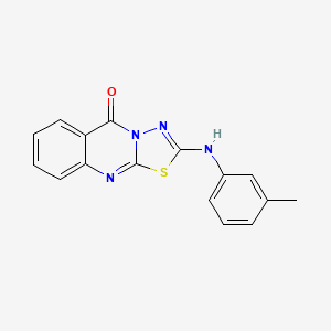 molecular formula C16H12N4OS B1227935 2-(3-甲基苯胺基)-[1,3,4]噻二唑并[2,3-b]喹唑啉-5-酮 