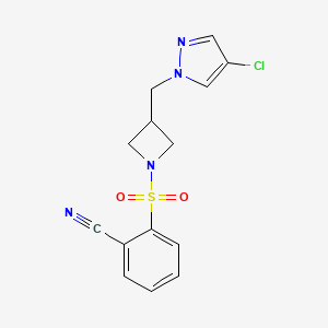 2-({3-[(4-chloro-1H-pyrazol-1-yl)methyl]azetidin-1-yl}sulfonyl)benzonitrile