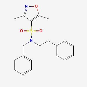 molecular formula C20H22N2O3S B1227937 3,5-二甲基-N-(2-苯乙基)-N-(苯甲基)-4-异恶唑磺酰胺 