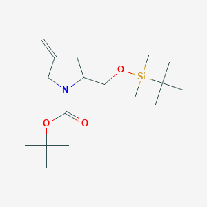 molecular formula C17H33NO3Si B12279378 (S)-1-Boc-2-(((tert-butyldimethylsilyl)oxy)methyl)-4-methylenepyrrolidine 