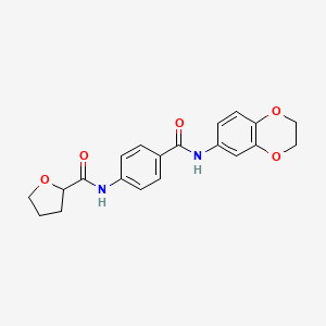 molecular formula C20H20N2O5 B1227939 N-[4-[(2,3-dihydro-1,4-benzodioxin-6-ylamino)-oxomethyl]phenyl]-2-oxolanecarboxamide 