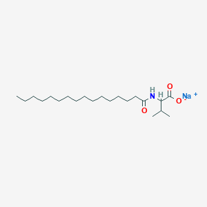 molecular formula C21H40NNaO3 B12279390 L-Valine, N-(1-oxohexadecyl)-, monosodium salt 