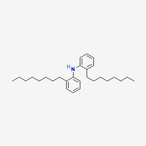 molecular formula C28H43N B12279430 2,2'-Dioctyldiphenylamine CAS No. 52033-45-1