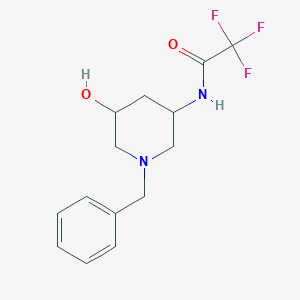 molecular formula C14H17F3N2O2 B12279448 N-(1-benzyl-5-hydroxypiperidin-3-yl)-2,2,2-trifluoroacetamide 