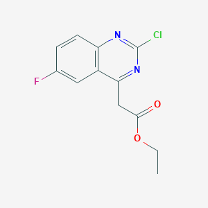 molecular formula C12H10ClFN2O2 B12279453 Ethyl 2-Chloro-6-fluoroquinazoline-4-acetate 