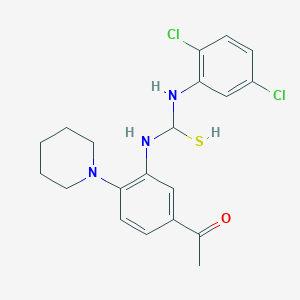 1-[3-[[(2,5-Dichloroanilino)-sulfanylmethyl]amino]-4-piperidin-1-ylphenyl]ethanone