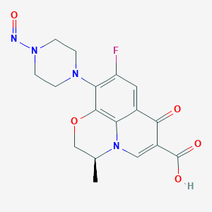 molecular formula C17H17FN4O5 B12279519 (3S)-9-Fluoro-2,3-dihydro-3-methyl-10-(4-nitroso-1-piperazinyl)-7-oxo-7H-pyrido[1,2,3-de]-1,4-benzoxazine-6-carboxylic Acid 