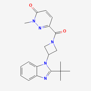 molecular formula C20H23N5O2 B12279522 6-[3-(2-tert-butyl-1H-1,3-benzodiazol-1-yl)azetidine-1-carbonyl]-2-methyl-2,3-dihydropyridazin-3-one 