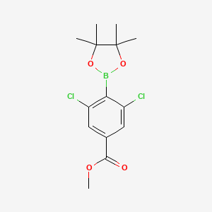 molecular formula C14H17BCl2O4 B12279555 Methyl 3,5-dichloro-4-(4,4,5,5-tetramethyl-1,3,2-dioxaborolan-2-yl)benzoate 