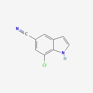 molecular formula C9H5ClN2 B12279566 7-chloro-1H-indole-5-carbonitrile 