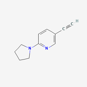 molecular formula C11H12N2 B12279573 5-Ethynyl-2-(pyrrolidin-1-yl)pyridine CAS No. 1196151-93-5