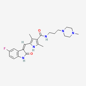 5-[(Z)-(5-fluoro-2-oxo-1H-indol-3-ylidene)methyl]-2,4-dimethyl-N-[3-(4-methylpiperazin-1-yl)propyl]-1H-pyrrole-3-carboxamide