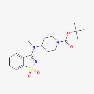 molecular formula C18H25N3O4S B12279608 tert-Butyl 4-((1,1-dioxidobenzo[d]isothiazol-3-yl)(methyl)amino)piperidine-1-carboxylate 