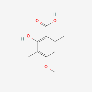 molecular formula C10H12O4 B1227961 苯甲酸，2-羟基-4-甲氧基-3,6-二甲基- CAS No. 479-26-5