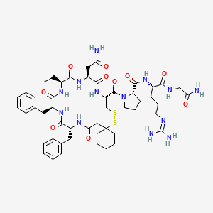 molecular formula C51H73N13O10S2 B1227966 1-(2-Mercapto-beta,beta-cyclopentamethylenepropionic acid)-2-phenylalanyl-4-valine-argipressin CAS No. 81094-03-3