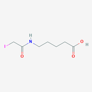 molecular formula C7H12INO3 B1227967 Pentanoic acid, 5-((iodoacetyl)amino)- CAS No. 63984-35-0