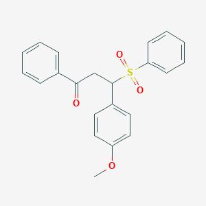 molecular formula C22H20O4S B1227968 3-(Benzenesulfonyl)-3-(4-methoxyphenyl)-1-phenyl-1-propanone 
