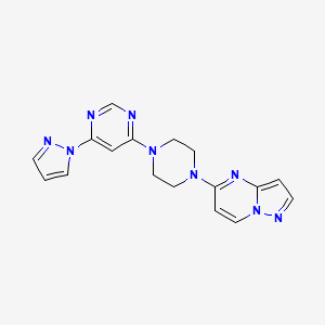 4-(1H-pyrazol-1-yl)-6-(4-{pyrazolo[1,5-a]pyrimidin-5-yl}piperazin-1-yl)pyrimidine